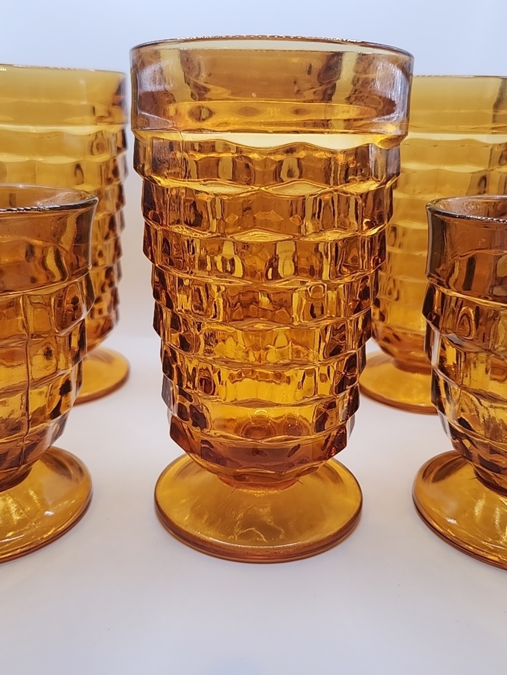 Amber Textured Glass Tumbler - Set of 6 - Picture 4 of 8